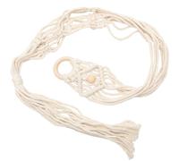 VALICLUD Support Corde en Coton Beige pour Ukulélé et Guitare Mural en Macramé Décoration Murale Bohème Pratique pour Jardin et Fenêtre