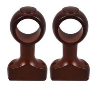 VALICLUD Support de Tringle à Rideaux Bois 35 MM Marron Profond, Lot de 2 Pièces, Fixation Murale ou Plafond, Adapté pour Tringles de Bain et Penderie, Usage Intérieur