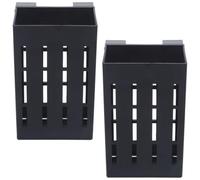 VALICLUD Support pour Plantes Aquatiques Suspendu Perforé en Plastique Noir 15 Crochets, Lot de 2, Jardinière pour Aquarium D’Eau Douce, Décoration et Culture Hydroponique Adaptée