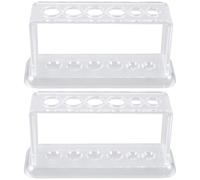 VALICLUD Support pour Tubes à Essai Transparent 6 Emplacements en Plastique Lot de 2 Porte-tubes de Laboratoire pour Organisation et Rangement D’éprouvettes en Milieu Scientifique