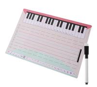 VALICLUD Tableau Effaçable Musical pour Pratique du Piano Surface Lisse Bavures, Planche Pet Imperméable pour L'enseignement à Domicile