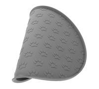 VALICLUD Tapis D’Alimentation en Silicone Gris à Empreintes de Pattes Antidérapant et Imperméable Tapis Slow Feed Rond pour Chien et Chat Protège Gamelle Éclaboussures 1 Pièce