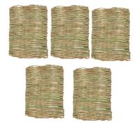 VALICLUD Tapis en Gazon Synthétique pour Lapins 5 Pièces, Jouet à Mâcher Naturel et Tapis de Litière Protecteur pour Petits Animaux