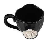 VALICLUD Tasse à Café et Design Élégant en Céramique Noire avec Grosse Capacité et Forme Irrégulière, Usage Polyvalent Matériau Sûr pour Bureau et Maison