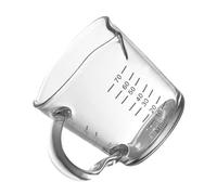 VALICLUD Tasse à Espresso Double Bec Verre Borosilicate Résistant Chaleur avec Graduation Claire Verre Doseur Polyvalent pour Lait et Pâtisserie Adapté Restaurant et Usage Domestique