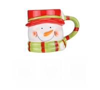 VALICLUD Tasse en Céramique Bonhomme de Neige de Noël 300 Ml, Mug à Café et Lait, Couleur Blanche Motif Festif, pour Boissons Chaudes et Froides Cuisine ou Bureau