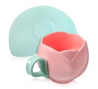 VALICLUD Tasse et Soucoupe Céramique Forme Tulipe Rétro Capacité Chaleur pour Maison Bureau et Cuisine