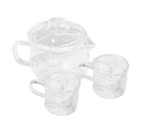 VALICLUD Théière Verre Transparente avec Infuseur Intégré Petite Bouilloire à Thé Résistante Chaleur Ensemble Maison avec Tasses Infusion de Thé Lâches pour Usage