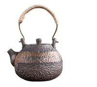 VALICLUD Théière Vintage en Céramique 220 Ml, Bouilloire Domestique Infuseur Intégré, Matériau en Argile Brute, Design Rétro Anse en Métal, pour Maison et Bureau