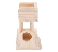VALICLUD Tour d'Observation en Bois pour Hamster Maison en Bois Naturelle Sécurisé sans Danger Espace de Jeu et Nid Confortable pour Petits Animaux Accessoires pour Rongeurs et Cochons