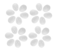 VALICLUD Œufs en Plastique Blanc Réalistes Dimensions 2x1,45x1,45cm Lot de 30 pour Oiseaux comme Mandarins et Poules pour Paniers Décoratifs et Chasses de Pâques