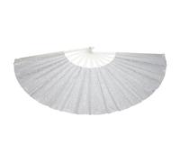 VALICLUD Ventilateur Portable Pliable Argenté pour Concerts et Festivals, Éventail Pliable Grand Format en Plastique et Tissu, Accessoire Décoratif et Polyvalent pour Rave
