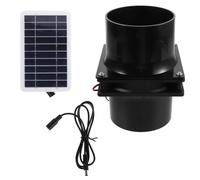 VALICLUD Ventilateur Solaire D'extraction 10w 4,72 Pouces en Fer Noir | Kit Panneau Solaire, Activation à Lumière du Jour, Entrée ou Sortie D'air, pour Serrage et Cabine