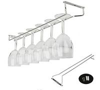 Valink 1 Pièce 27/35/55cm Acier Inoxydable Vin Verre Support, Vin Tasse Rack, Service Rack Buvant Verre Suspendu Barre Cintre Plate-Forme sous Armoire Cintre Étagère Ménage Barre Outils - 35cm