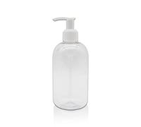 VALINK Flacons rechargeables en plastique transparent transparent, flacons épais en plastique transparent avec pompes pour savon, lotion, shampooing (100 ml/200 ml/500 ml) 500 ml 1 pièce