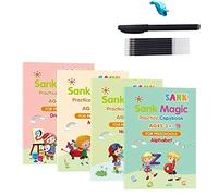 VALINK Livre de calligraphie magique réutilisable en anglais pour la maternelle