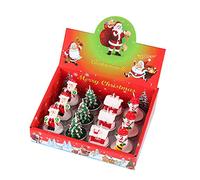 Valink Lot de 12 bougies de Noël, bonhomme de neige, pins, maison - Mini bougies pour maison, fête, Halloween, Noël, mariage, décoration B