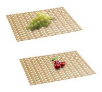 VALINK Lot de 2 tapis d'évier de cuisine, antidérapants en PVC, à découper à la taille, protection d'évier réglable pour fond d'évier de cuisine, 40 x 30 cm, bronze transparent