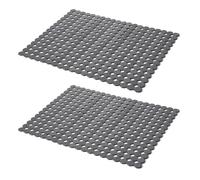 VALINK Lot de 2 tapis d'évier de cuisine, antidérapants en PVC, à découper à la taille, protection d'évier réglable pour fond d'évier de cuisine - 40 x 30 cm, noir transparent