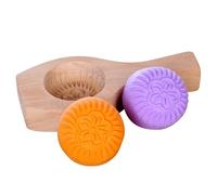 VALINK Moule à Brioches Vapeur DIY, Moule à Gâteau de Lune en Bois, Moule à Biscuits en Forme de Fleur, Fabricant de Raviolis Moule à Brioches Vapeur en Bois Moule de Fabrication de Brioches Farcies