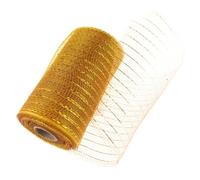 VALINK Rouleau de ruban en tulle multifonction pour décoration de sapin de Noël, couronne, bricolage, guirlande, couronne d'or foncé