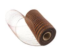 VALINK Rouleau de ruban en tulle, rouleau de maille multifonctionnel pour décoration de couronnes de Noël, pour sapin de Noël, couronne, bricolages, guirlande, couronne brun