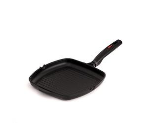 Valira 4582/25 Grill Premium de 26x26 cm fabriqué en Espagne, en Fonte d'aluminium avec Anti-adhérent écologique renforcé, apte pour l'induction, Noir