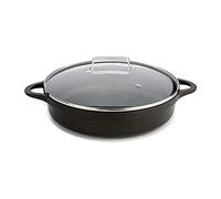 Valira Black - Cocotte Basse Premium de 28 cm fabriqué en Espagne, en Fonte d'aluminium avec Anti-adhérent écologique renforcé, apte pour l'induction