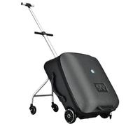 Valise 2 en 1 pour tout-petits, chariot de voyage portable avec siège, bagage de remorquage pour enfants de 3 à 7 ans, Noir