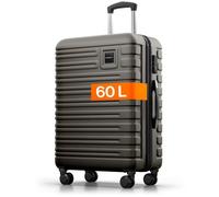 Valise 67x43x26 cm - Travely - Bagage en soute rigide en polycarbonate, grande taille L, 60 L, avec roulettes et serrure TSA - Gris