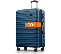 Travely Valise en Polycarbonate, Taille XL, 77 cm, Volume intérieur 100 L, Dimensions 158 cm, Valise à Coque Rigide très Robuste avec roulettes Souples et Serrure TSA, Valises, Valises à roulettes