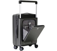 Valise à bagages enregistrés avec roulettes - Léger, grande capacité, levier réglable pour un voyage facile, Noir , 20in