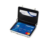 Valise à Billets 2 pièces, Valise Cadeau en Argent comme Emballage pour Bons d'achat, Mini Mallette en Aluminium avec Fermeture à Pression comme Cadeau de Mariage et Carte de vœux (Argent)