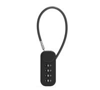 Valise À Cadenas Serrure à mot de passe à 4 chiffres en alliage de zinc, serrure à câble métallique portable for dortoir, armoire, bagages, 2 pièces(Black)