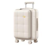 Valise à main avec compartiment pour ordinateur portable - Valise rigide avec serrure TSA - Port USB - 56 x 35 x 25 cm, beige, Valise bagage à main avec compartiment pour ordinateur portable