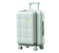 Valise à main avec compartiment pour ordinateur portable - Valise rigide avec serrure TSA - Port USB - 56 x 35 x 25 cm, vert clair, Valise bagage à main avec compartiment pour ordinateur portable