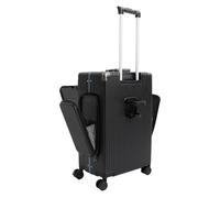 Valise à main de 61 cm avec ports de type C et USB, valise rigide | Valise de voyage en aluminium - Roulettes à 360° - 3 structures d'ouverture - Poignée télescopique - Pour voyages d'affaires