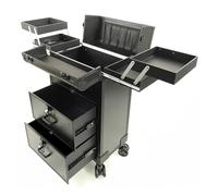 Valise À Maquillage Valise à Maquillage Grande capacité, boîte Outils de Broderie, Valise Trolley Professionnelle Multicouche for Voyage pour Voyage Coiffeur(Color 2)