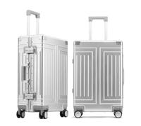 Valise à roulettes en aluminium avec serrure TSA intégrée, bagages sans fermeture éclair, roues rotatives, 73,7 cm, parfait pour les voyages et une utilisation commerciale