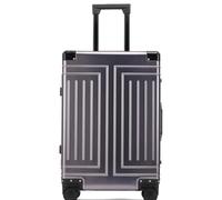 Valise à roulettes en magnésium entièrement en aluminium avec serrure TSA et roulettes pivotantes - Bagage sans fermeture éclair, Gris fer, 73,6 cm