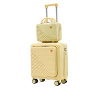 Valise à roulettes Ensemble De Valises en Deux Pièces, Valise D'embarquement Codée, Valise Trolley 18 Pouces, Valise Légère Valise Soute Avion (Color : F, Size : 14+18in)