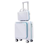 Valise à roulettes Ensemble De Valises en Deux Pièces, Valise D'embarquement Codée, Valise Trolley 18 Pouces, Valise Légère Valise Soute Avion (Color : E, Size : 14+18in)