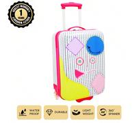 Valise à roulettes européenne de 18 pouces, style français, pour enfants, 48x34x19cm, matériau PC de haute qualité, résistant à l'usure, style scolaire, forme d'animal mignon, garantie 1 an, essentiel