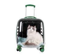 Valise à roulettes pour Animaux de Compagnie Sac a Dos de Transport a roulettes pour Animal Domestique Transparent Valise Chien Charge Maximale 10kg (Color : Green Translucent)