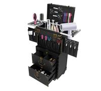 Valise à roulettes pour cosmétiques, coiffeur, mobile, équipée d'une barre de traction, d'une poignée, d'un compartiment de rangement et d'une serrure à mot de passe, pour le design des ongles, pour