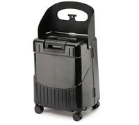 Valise à roulettes pour enfants, bagage à main avec siège et 4 roues rotatives, design compartimenté robuste avec barre de direction et crochets de sac pour les voyages, Noir