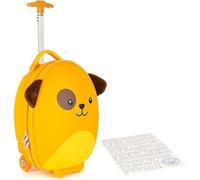 Valise à roulettes pour Enfants, Design Chiot Jaune, 17 L, Bagage Cabine avec Poignée Télescopique, 45 x 25 x 35 cm