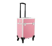 Valise à roulettes pour maquillage, cosmétique, coiffeur, 4 roues amovibles et une poignée télescopique à trois niveaux pour maquilleurs professionnels, coiffeurs, esthéticiens et techniciens des