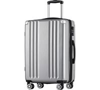 Valise AIORBER, 4 roulettes, poignée télescopique, finition brossée, serrure douanière TSA, matériau ABS, 56,5x37,5x22,5 cm, Gris