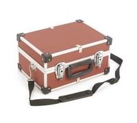 Perel Mallette de rangement, bandoulière, verrouillage par clé, 2 clés, aluminium, rouge, 320 x 230 x 155 mm